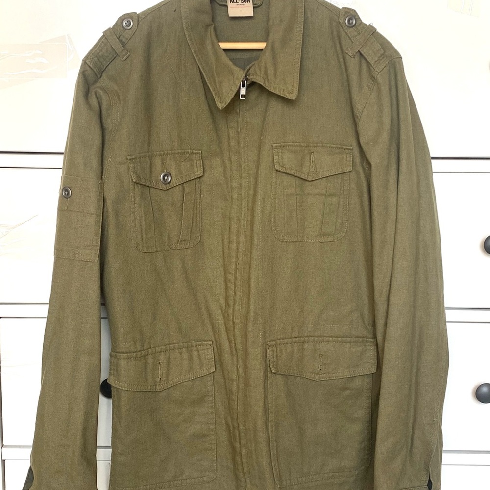 Urban Outfitters Army Style Linen Field Jacket